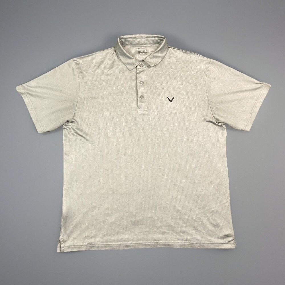 Callaway Opti Dri Mens Short Sleeve Golf Polo Shirt Gray Size Large